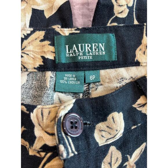 Lauren Ralph Lauren 100% Linen Floral Roses Pants 6P - Picture 5 of 5